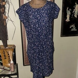 Allison Brittney Blue Dress with Floral Print